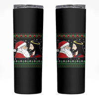 Funny Christmas Santa and Jesus Skinny Tumbler Most Wonderful Time Christian Holiday Gag Gift - Wonder Print Shop