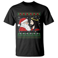 Funny Christmas Santa and Jesus T Shirt Most Wonderful Time Christian Holiday Gag Gift - Wonder Print Shop