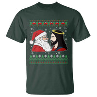 Funny Christmas Santa and Jesus T Shirt Most Wonderful Time Christian Holiday Gag Gift - Wonder Print Shop