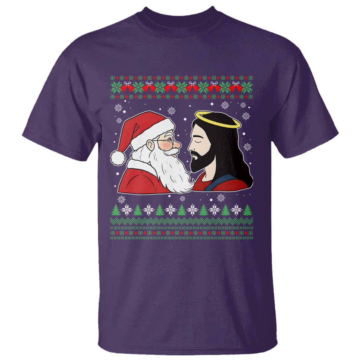 Funny Christmas Santa and Jesus T Shirt Most Wonderful Time Christian Holiday Gag Gift - Wonder Print Shop