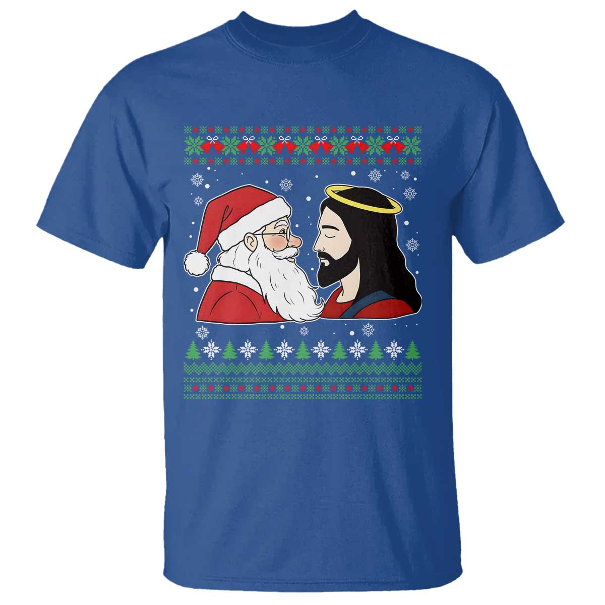 Funny Christmas Santa and Jesus T Shirt Most Wonderful Time Christian Holiday Gag Gift - Wonder Print Shop