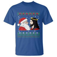 Funny Christmas Santa and Jesus T Shirt Most Wonderful Time Christian Holiday Gag Gift - Wonder Print Shop
