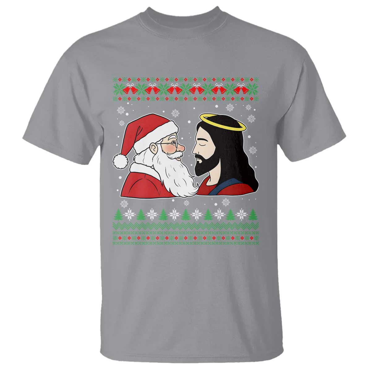 Funny Christmas Santa and Jesus T Shirt Most Wonderful Time Christian Holiday Gag Gift - Wonder Print Shop