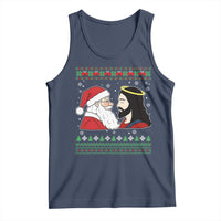 Funny Christmas Santa and Jesus Tank Top Most Wonderful Time Christian Holiday Gag Gift - Wonder Print Shop
