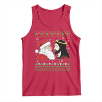 Funny Christmas Santa and Jesus Tank Top Most Wonderful Time Christian Holiday Gag Gift - Wonder Print Shop