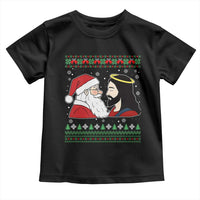 Funny Christmas Santa and Jesus Toddler T Shirt Most Wonderful Time Christian Holiday Gag Gift - Wonder Print Shop