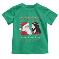 Funny Christmas Santa and Jesus Toddler T Shirt Most Wonderful Time Christian Holiday Gag Gift - Wonder Print Shop