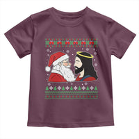 Funny Christmas Santa and Jesus Toddler T Shirt Most Wonderful Time Christian Holiday Gag Gift - Wonder Print Shop