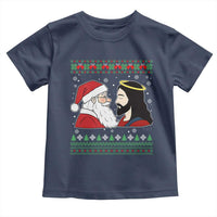 Funny Christmas Santa and Jesus Toddler T Shirt Most Wonderful Time Christian Holiday Gag Gift - Wonder Print Shop