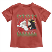 Funny Christmas Santa and Jesus Toddler T Shirt Most Wonderful Time Christian Holiday Gag Gift - Wonder Print Shop