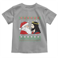 Funny Christmas Santa and Jesus Toddler T Shirt Most Wonderful Time Christian Holiday Gag Gift - Wonder Print Shop