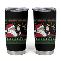 Funny Christmas Santa and Jesus Tumbler Cup Most Wonderful Time Christian Holiday Gag Gift - Wonder Print Shop
