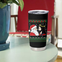 Funny Christmas Santa and Jesus Tumbler Cup Most Wonderful Time Christian Holiday Gag Gift - Wonder Print Shop