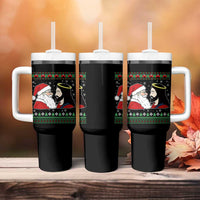 Funny Christmas Santa and Jesus Tumbler With Handle Most Wonderful Time Christian Holiday Gag Gift - Wonder Print Shop
