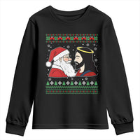 Funny Christmas Santa and Jesus Youth Sweatshirt Most Wonderful Time Christian Holiday Gag Gift - Wonder Print Shop