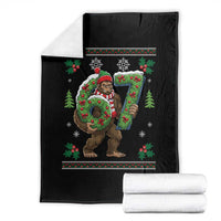 67 Meme Christmas Bigfoot Throw Blanket Funny Six Seven Wreath Sasquatch Holiday Gag Gift - Wonder Print Shop