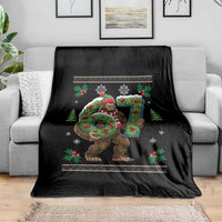 67 Meme Christmas Bigfoot Throw Blanket Funny Six Seven Wreath Sasquatch Holiday Gag Gift - Wonder Print Shop