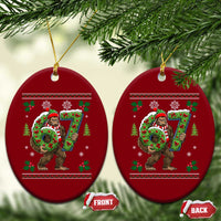 67 Meme Christmas Bigfoot Ceramic Ornament Funny Six Seven Wreath Sasquatch Holiday Gag Gift - Wonder Print Shop