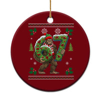 67 Meme Christmas Bigfoot Ceramic Ornament Funny Six Seven Wreath Sasquatch Holiday Gag Gift - Wonder Print Shop