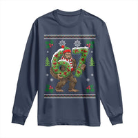 67 Meme Christmas Bigfoot Long Sleeve Shirt Funny Six Seven Wreath Sasquatch Holiday Gag Gift - Wonder Print Shop
