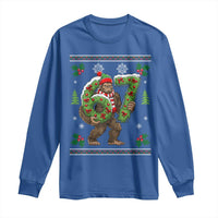 67 Meme Christmas Bigfoot Long Sleeve Shirt Funny Six Seven Wreath Sasquatch Holiday Gag Gift - Wonder Print Shop