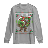 67 Meme Christmas Bigfoot Long Sleeve Shirt Funny Six Seven Wreath Sasquatch Holiday Gag Gift - Wonder Print Shop