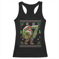 67 Meme Christmas Bigfoot Racerback Tank Top Funny Six Seven Wreath Sasquatch Holiday Gag Gift - Wonder Print Shop