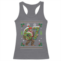 67 Meme Christmas Bigfoot Racerback Tank Top Funny Six Seven Wreath Sasquatch Holiday Gag Gift - Wonder Print Shop