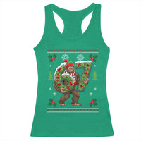 67 Meme Christmas Bigfoot Racerback Tank Top Funny Six Seven Wreath Sasquatch Holiday Gag Gift - Wonder Print Shop