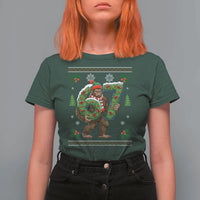 67 Meme Christmas Bigfoot T Shirt For Women Funny Six Seven Wreath Sasquatch Holiday Gag Gift - Wonder Print Shop