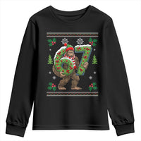 67 Meme Christmas Bigfoot Youth Sweatshirt Funny Six Seven Wreath Sasquatch Holiday Gag Gift - Wonder Print Shop