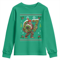 67 Meme Christmas Bigfoot Youth Sweatshirt Funny Six Seven Wreath Sasquatch Holiday Gag Gift - Wonder Print Shop
