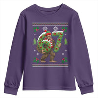 67 Meme Christmas Bigfoot Youth Sweatshirt Funny Six Seven Wreath Sasquatch Holiday Gag Gift - Wonder Print Shop