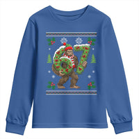 67 Meme Christmas Bigfoot Youth Sweatshirt Funny Six Seven Wreath Sasquatch Holiday Gag Gift - Wonder Print Shop
