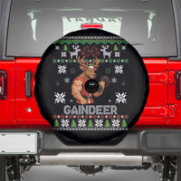 Funny Christmas Workout Gaindeer Spare Tire Cover Muscular Reindeer Holiday Gym Humor Wordplay - Wonder Print Shop