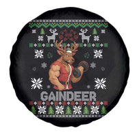 Funny Christmas Workout Gaindeer Spare Tire Cover Muscular Reindeer Holiday Gym Humor Wordplay - Wonder Print Shop