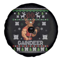 Funny Christmas Workout Gaindeer Spare Tire Cover Muscular Reindeer Holiday Gym Humor Wordplay - Wonder Print Shop