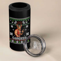 Funny Christmas Workout Gaindeer 4 in 1 Can Cooler Tumbler Muscular Reindeer Holiday Gym Humor Wordplay - Wonder Print Shop