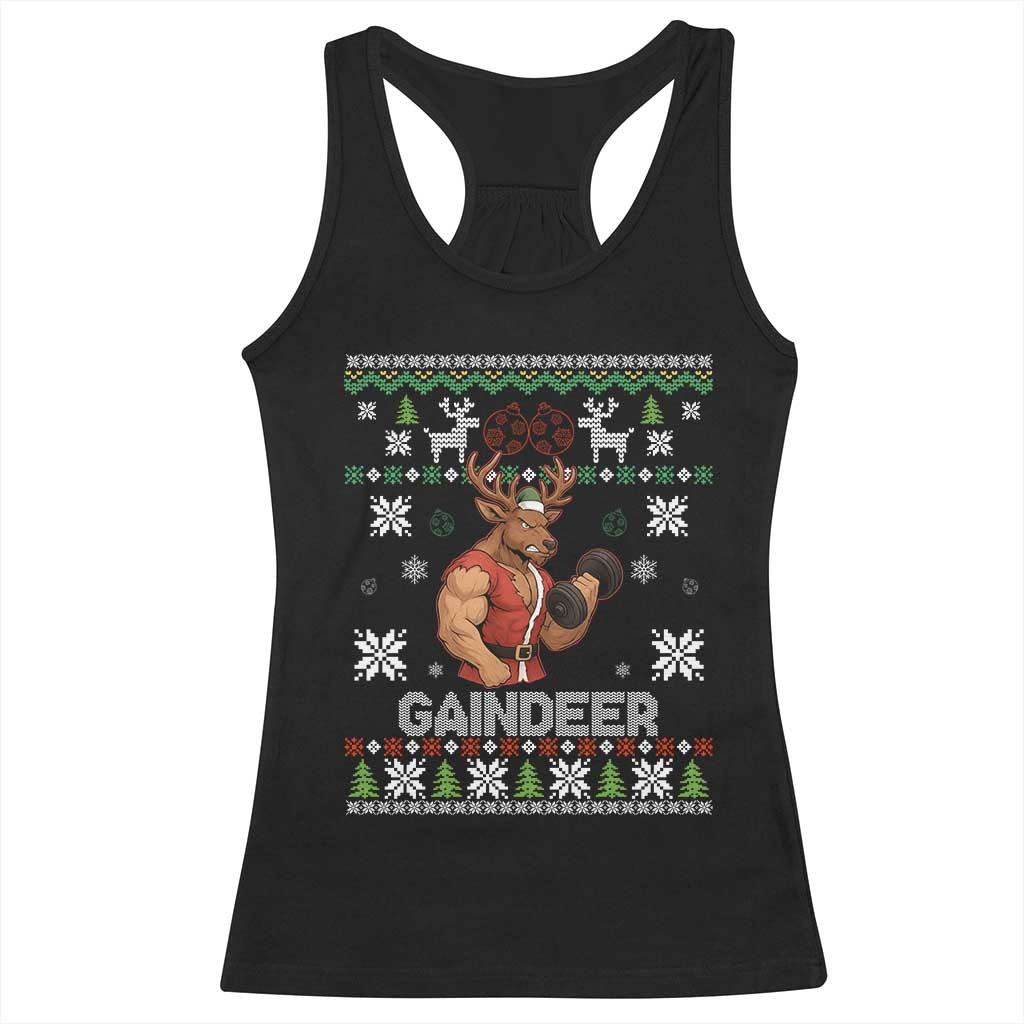 Christmas Bruh 67 Green Hands Racerback Tank Top Monster Six Seven Meme Holiday Gag Gift - Wonder Print Shop