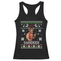 Christmas Bruh 67 Green Hands Racerback Tank Top Monster Six Seven Meme Holiday Gag Gift - Wonder Print Shop