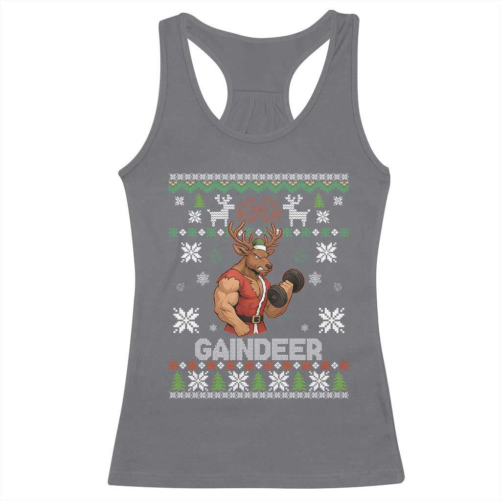 Christmas Bruh 67 Green Hands Racerback Tank Top Monster Six Seven Meme Holiday Gag Gift - Wonder Print Shop