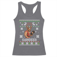 Christmas Bruh 67 Green Hands Racerback Tank Top Monster Six Seven Meme Holiday Gag Gift - Wonder Print Shop