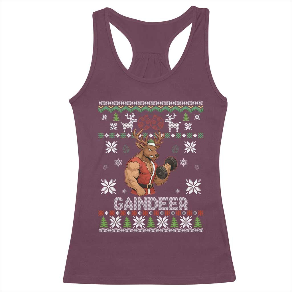Christmas Bruh 67 Green Hands Racerback Tank Top Monster Six Seven Meme Holiday Gag Gift - Wonder Print Shop