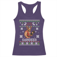 Christmas Bruh 67 Green Hands Racerback Tank Top Monster Six Seven Meme Holiday Gag Gift - Wonder Print Shop