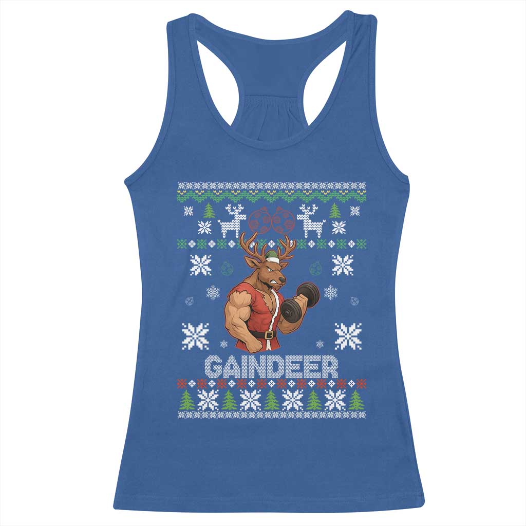 Christmas Bruh 67 Green Hands Racerback Tank Top Monster Six Seven Meme Holiday Gag Gift - Wonder Print Shop