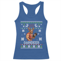 Christmas Bruh 67 Green Hands Racerback Tank Top Monster Six Seven Meme Holiday Gag Gift - Wonder Print Shop