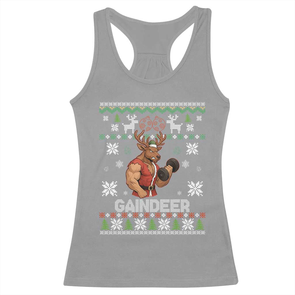 Christmas Bruh 67 Green Hands Racerback Tank Top Monster Six Seven Meme Holiday Gag Gift - Wonder Print Shop