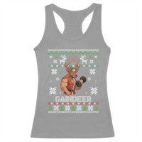 Christmas Bruh 67 Green Hands Racerback Tank Top Monster Six Seven Meme Holiday Gag Gift - Wonder Print Shop