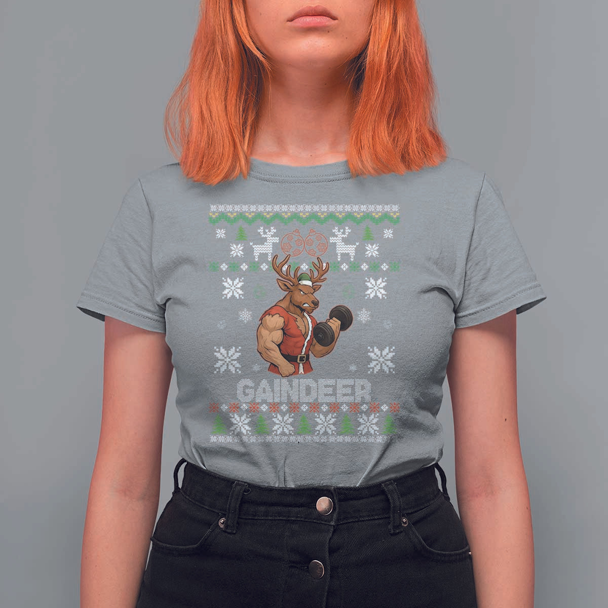 Christmas Bruh 67 Green Hands T Shirt For Women Monster Six Seven Meme Holiday Gag Gift - Wonder Print Shop