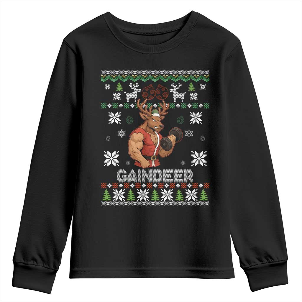 Christmas Bruh 67 Green Hands Youth Sweatshirt Monster Six Seven Meme Holiday Gag Gift - Wonder Print Shop